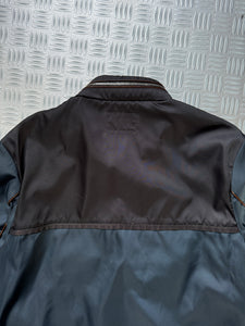 Prada Milano Main Line Concealed Hood Nylon Jacket w/Front Leather Pocket Flaps - Medium