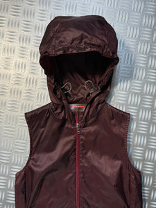 SS00' Prada Sport Burgundy Hooded Dress - Womens 6-8