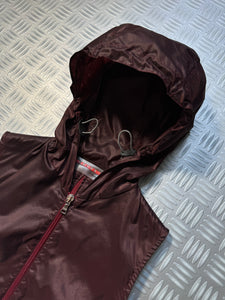 SS00' Prada Sport Burgundy Hooded Dress - Womens 6-8