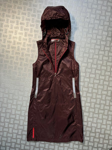 SS00' Prada Sport Burgundy Hooded Dress - Womens 6-8