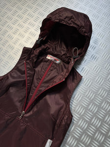 SS00' Prada Sport Burgundy Hooded Dress - Womens 6-8