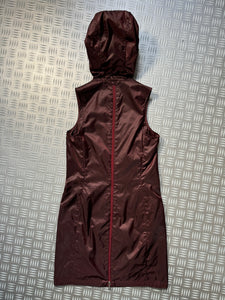 SS00' Prada Sport Burgundy Hooded Dress - Womens 6-8