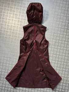 SS00' Prada Sport Burgundy Hooded Dress - Womens 6-8