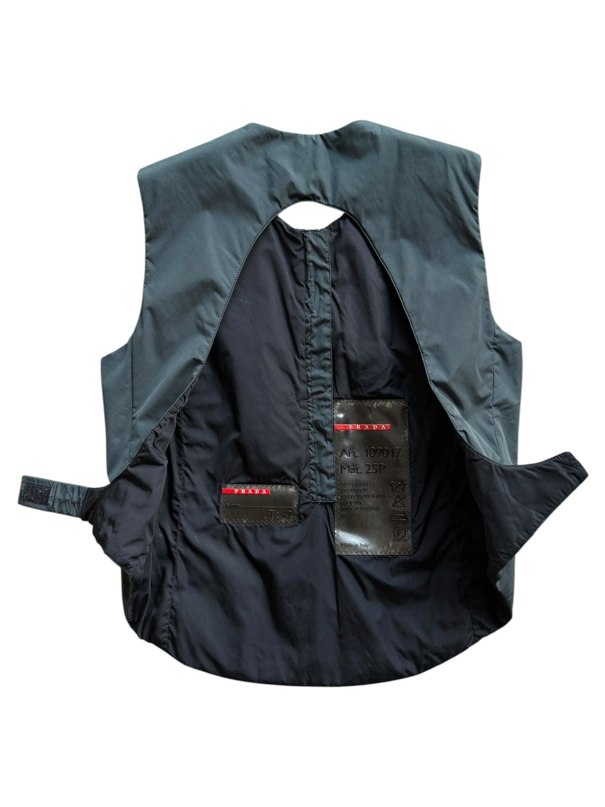 SS99’ Prada Sport Bottle Green Nylon Backless Vest