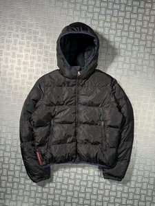 Prada Linea Rossa Jet Black Padded Puffer Jacket - Small / Medium