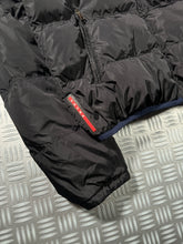 画像をギャラリービューアに読み込む, Prada Linea Rossa Jet Black Padded Puffer Jacket - Small / Medium