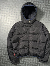 画像をギャラリービューアに読み込む, Prada Linea Rossa Jet Black Padded Puffer Jacket - Small / Medium