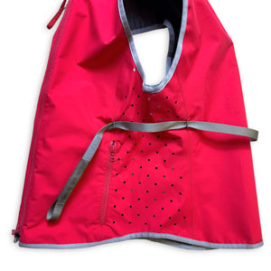 SS00' Prada Bright Fluorescent Pink Hooded Vest & Skirt Set - Womens 6-8