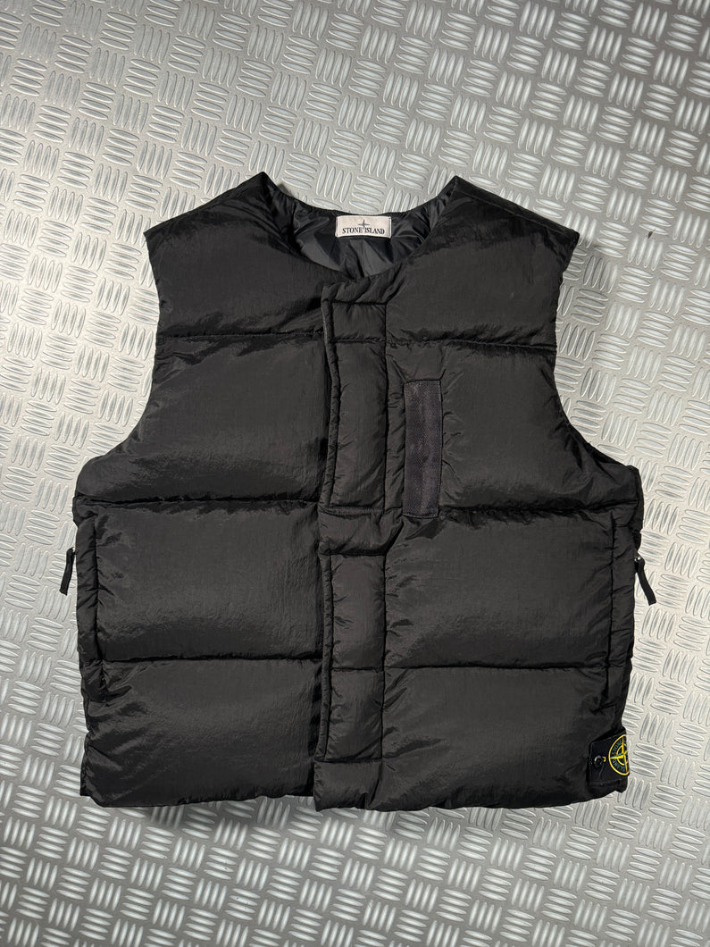 Stone Island Jet Black Compass Panelled Padded Gilet - Large / Extra Large