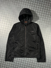 Charger l&#39;image dans la galerie, Early 2000&#39;s Prada Jet Black Spellout Nylon Jacket - Small / Medium