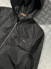 Charger l&#39;image dans la galerie, Early 2000&#39;s Prada Jet Black Spellout Nylon Jacket - Small / Medium