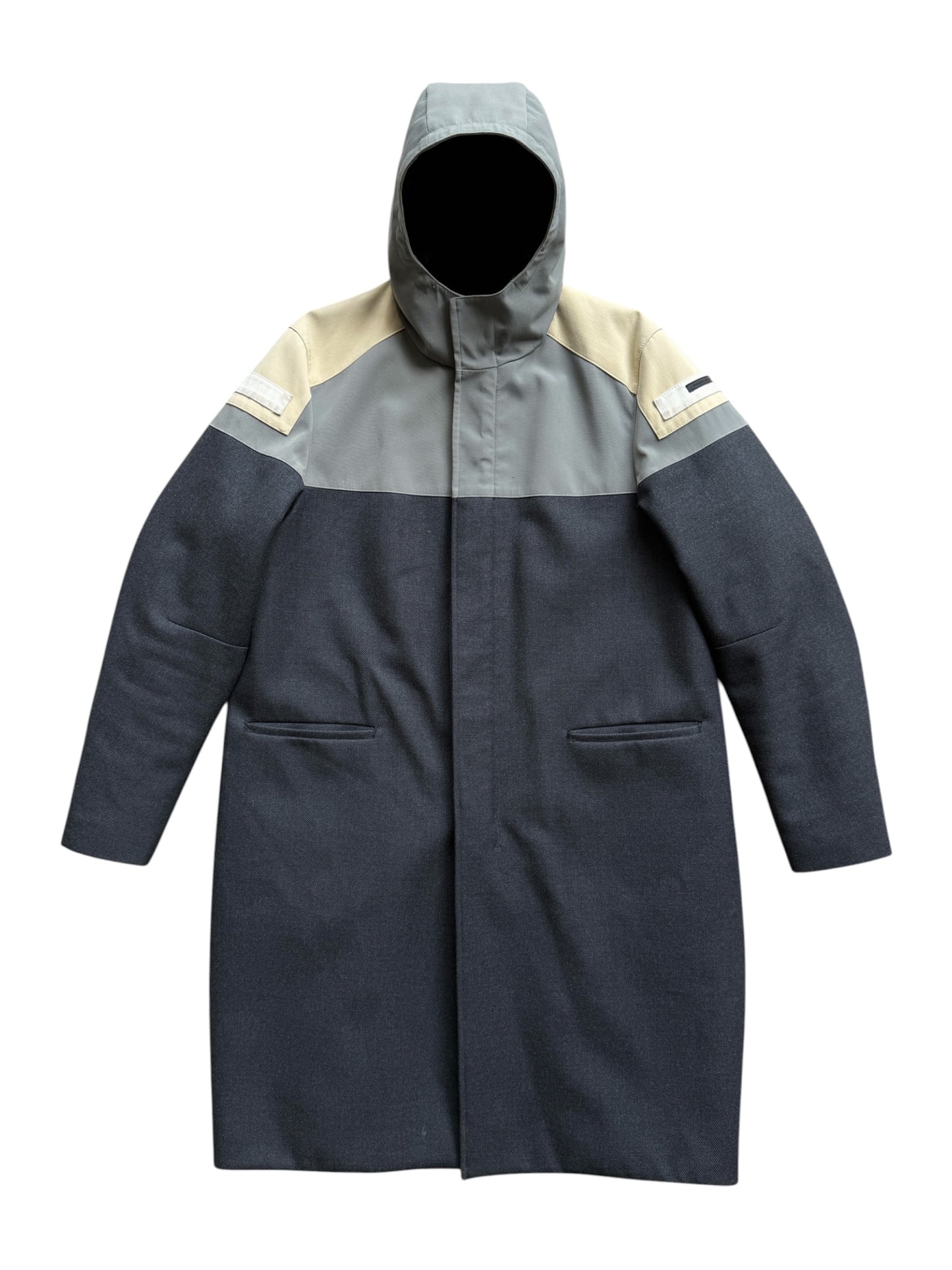 2007 Prada Main Line Split Panell Hooded Trench Coat