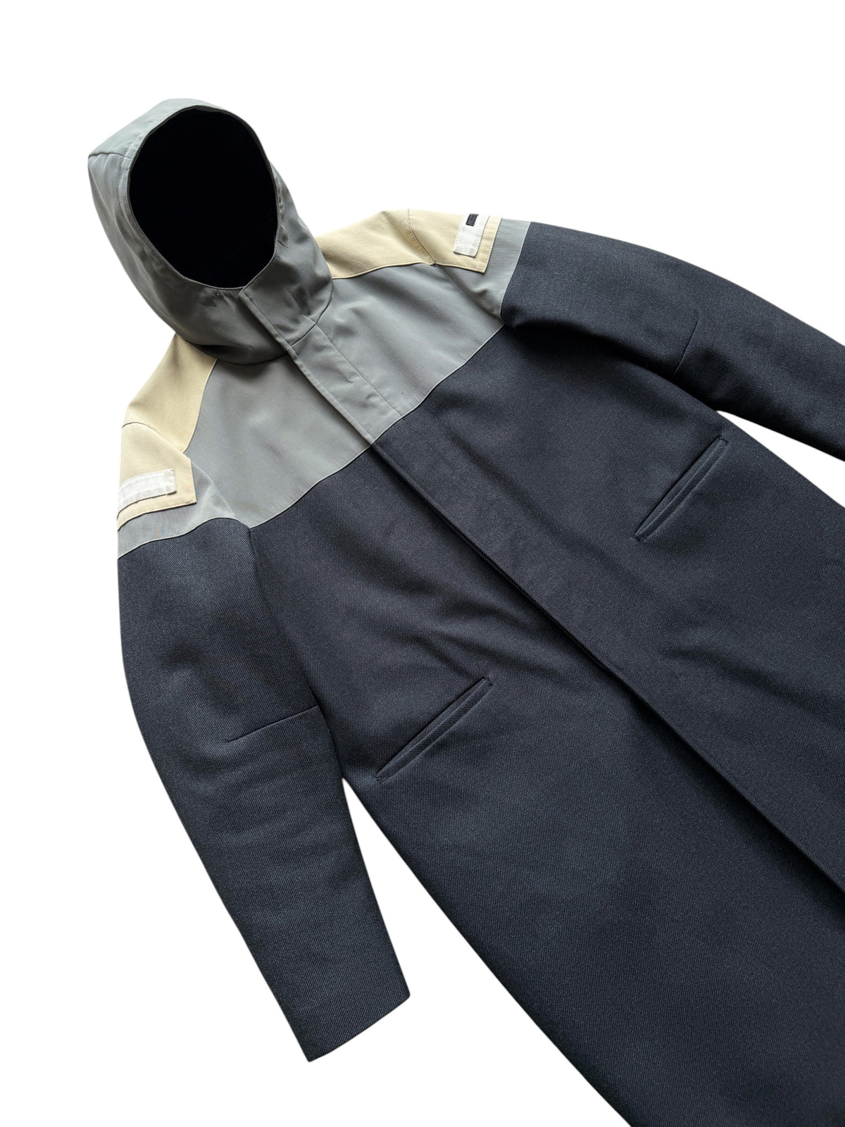 2007 Prada Main Line Split Panell Hooded Trench Coat