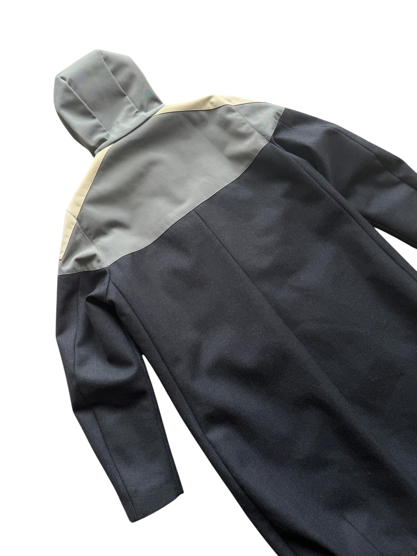 2007 Prada Main Line Split Panell Hooded Trench Coat