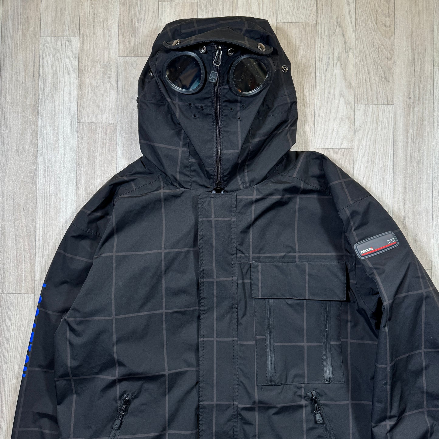 Early 2000's Black Check Goggle Jacket - Large