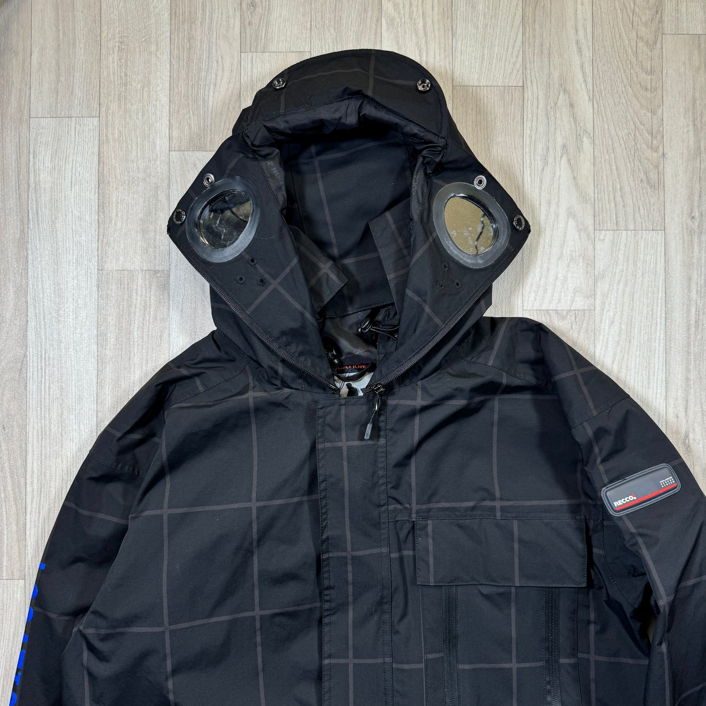 Early 2000's Black Check Goggle Jacket - Large