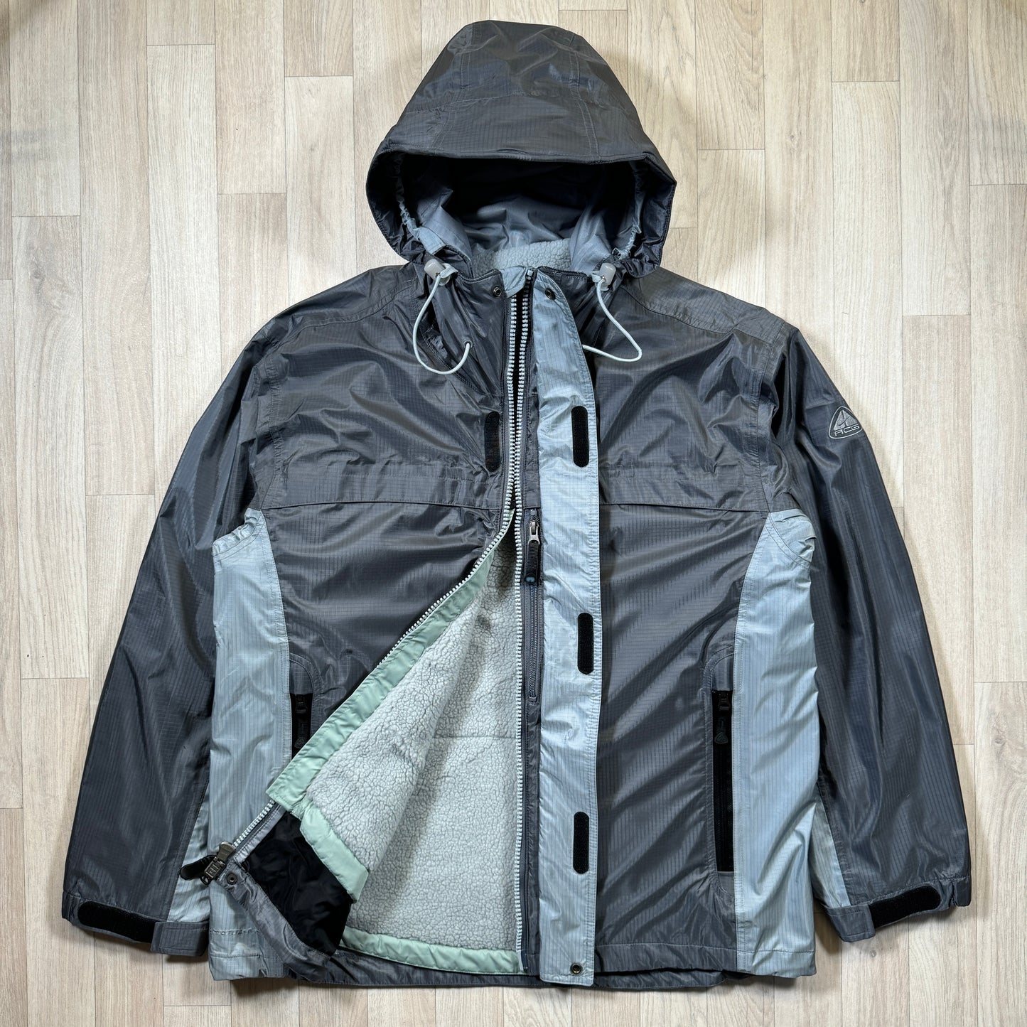 Early 2000's Nike ACG 2in1 Slate Grey Jacket + Vest - Large / Extra Large