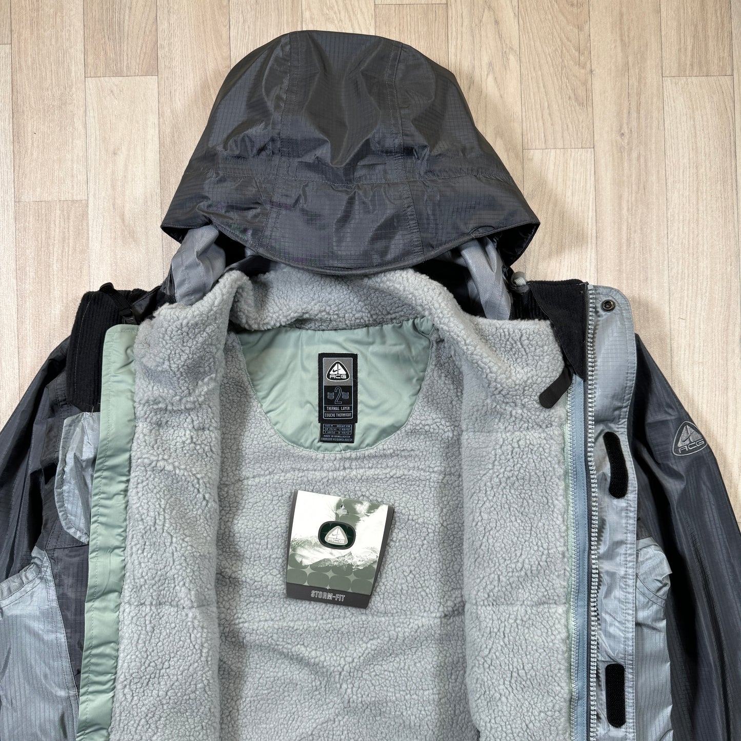 Early 2000's Nike ACG 2in1 Slate Grey Jacket + Vest - Large / Extra Large