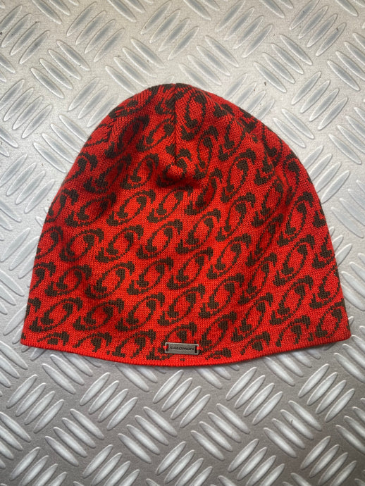 Early 2000's Salomon Repeat Graphic Knitted Beanie