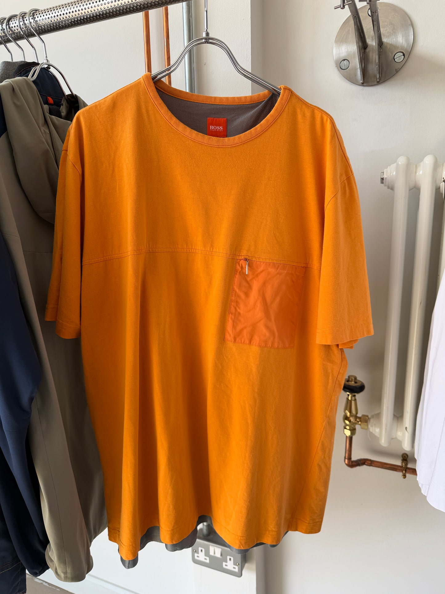 2000's Hugo Boss Bright Orange Pocket Tee