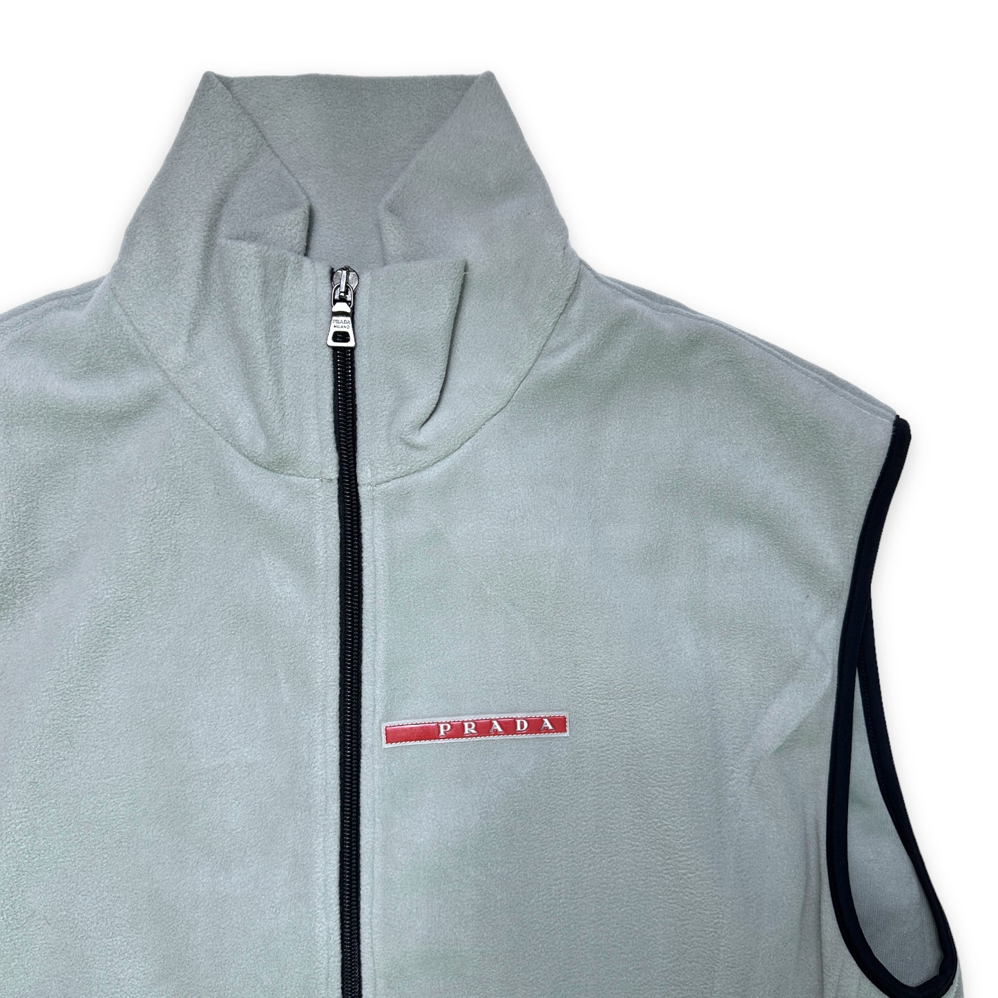 Prada Luna Rossa Light Grey Fleece Gilet - Large