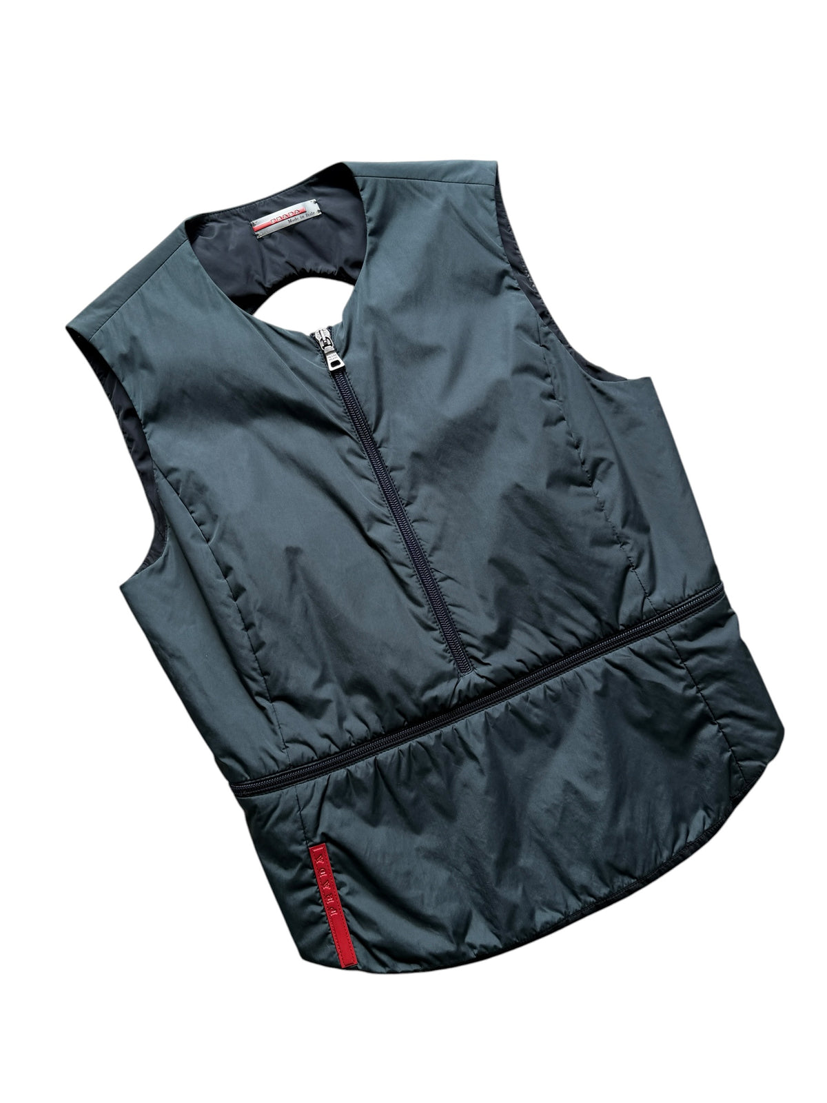 SS99’ Prada Sport Bottle Green Nylon Backless Vest