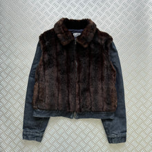 Load image into Gallery viewer, Early 2000&#39;s Iceberg Faux Fur Body Denim Jacket - Small