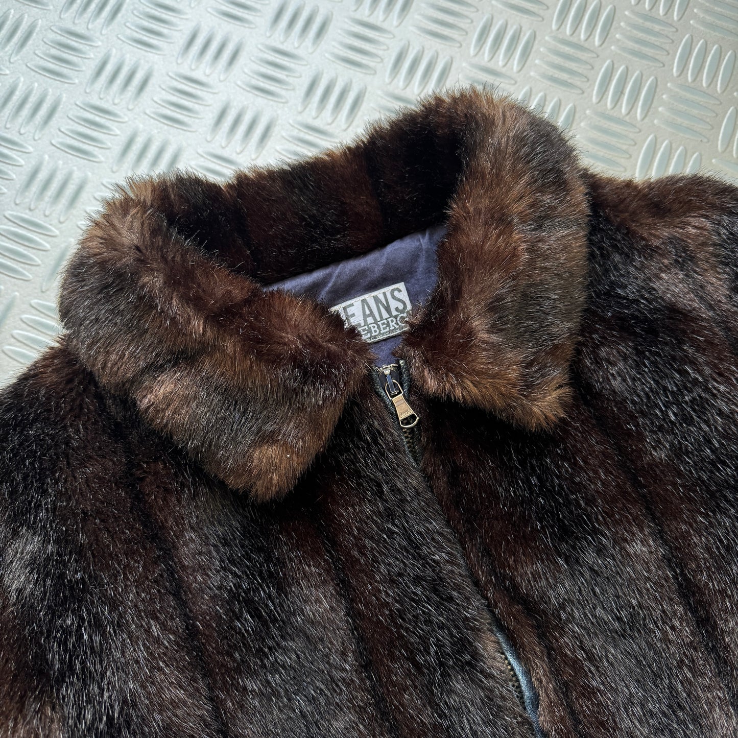 Early 2000's Iceberg Faux Fur Body Denim Jacket - Small