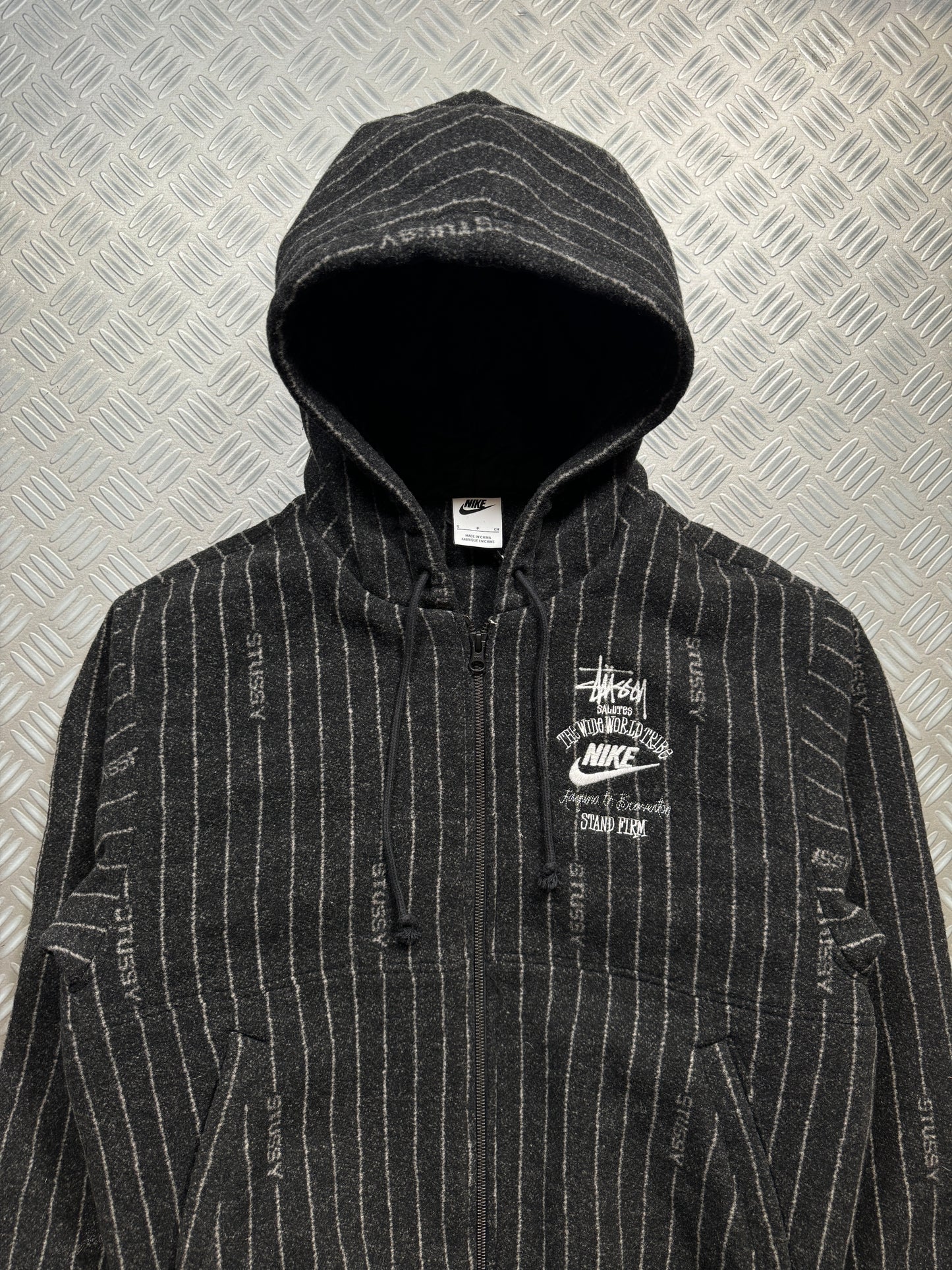 Stüssy x Nike Wool Pin Stripe Padded Jacket - Small / Medium