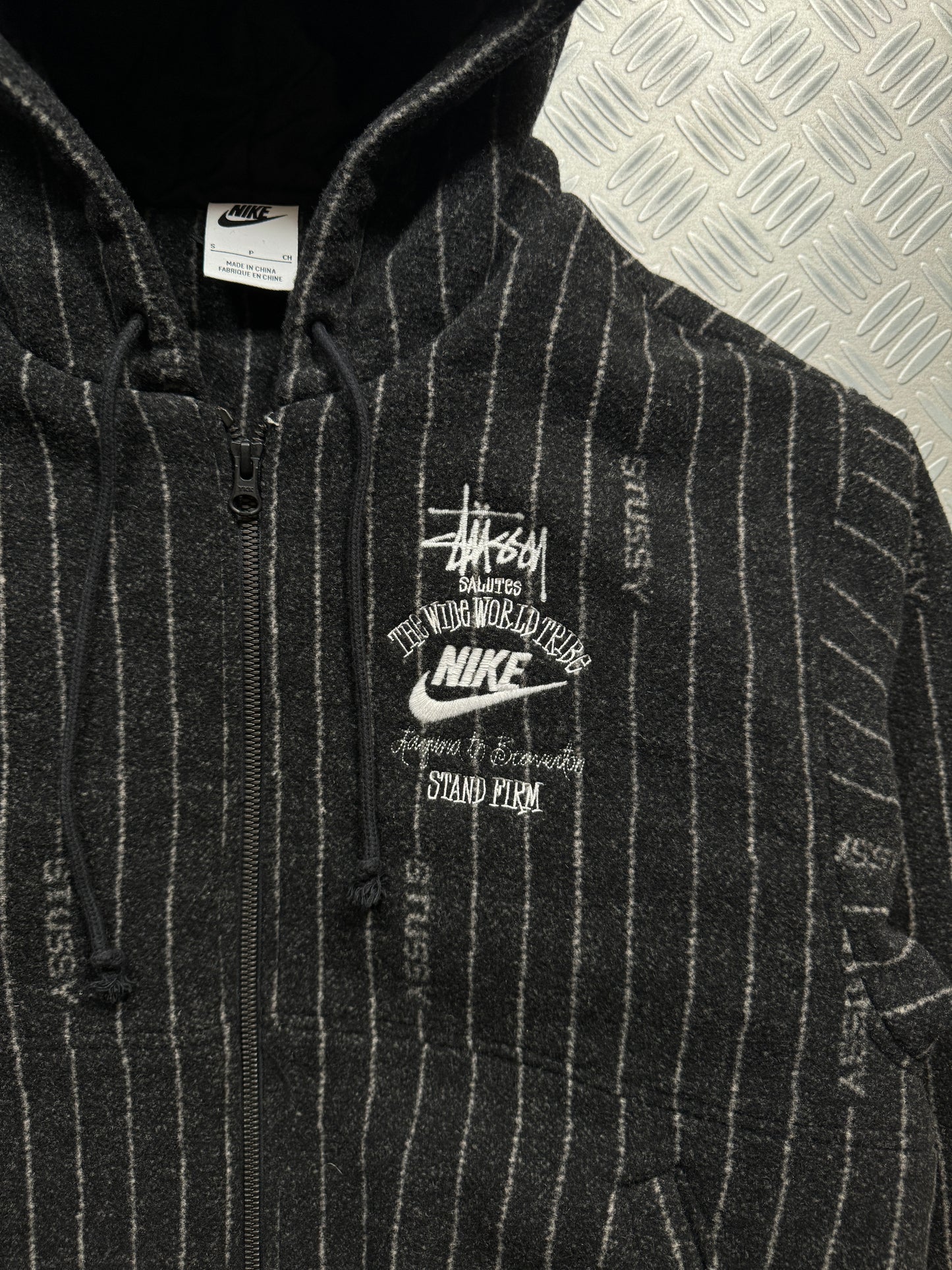 Stüssy x Nike Wool Pin Stripe Padded Jacket - Small / Medium