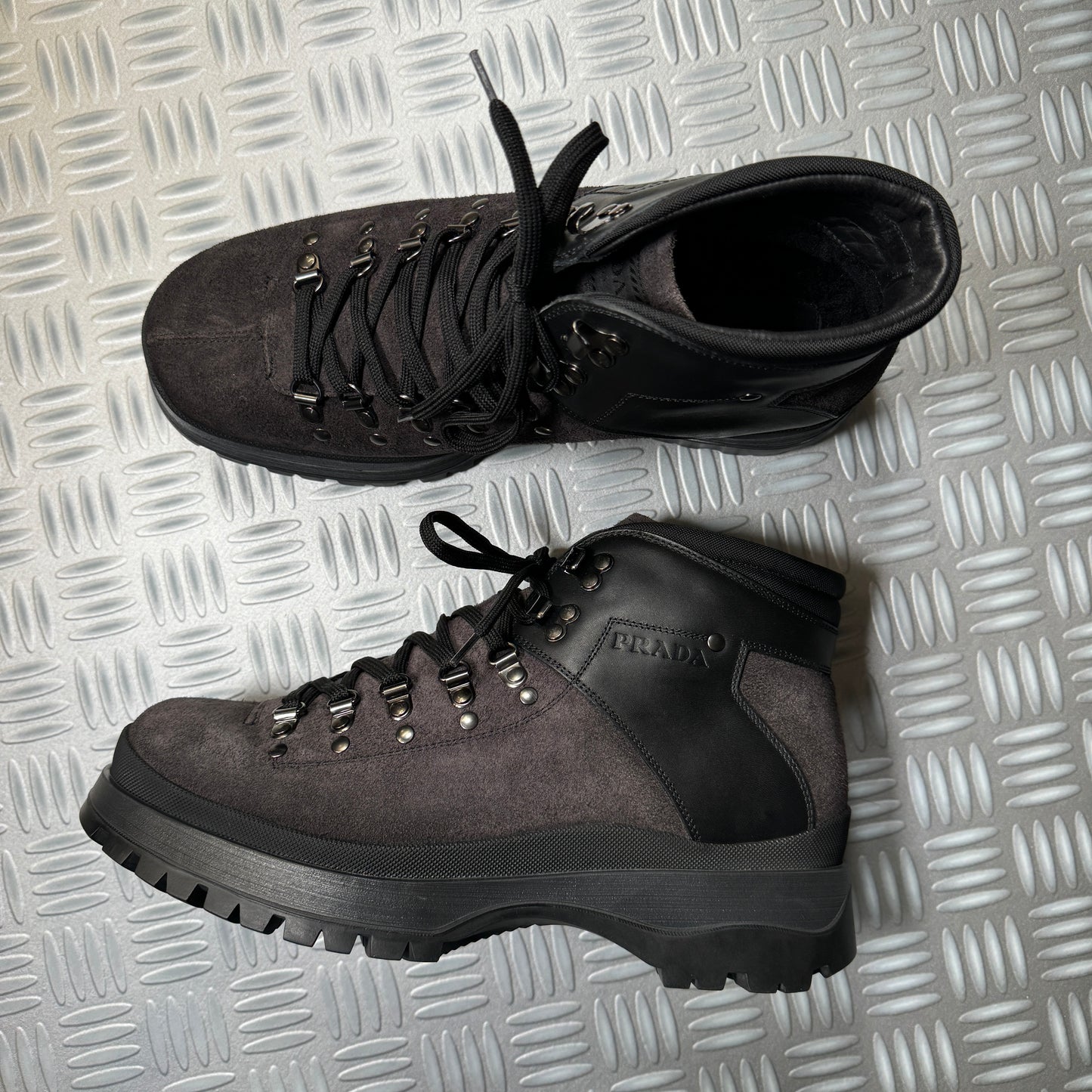 2018 Prada Mainline Wolf Grey Boots - UK9 / US10
