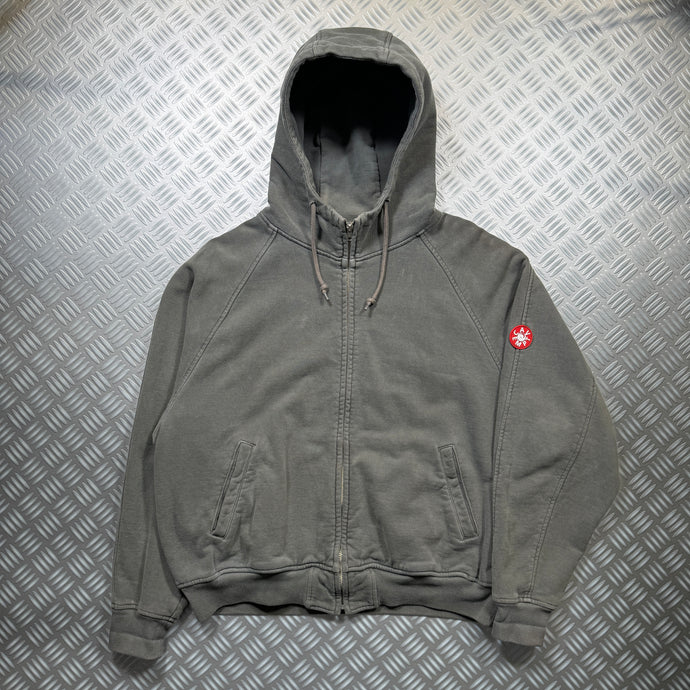 Cav Empt Heavy Cotton Cropped Washed Grey Hoodie - Large
