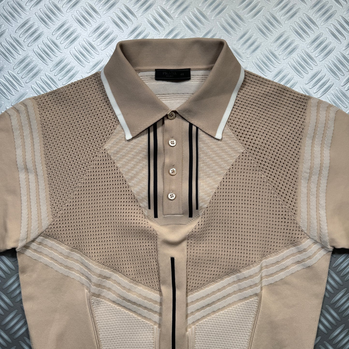 Prada Mainline Sport-Knit Polo Top