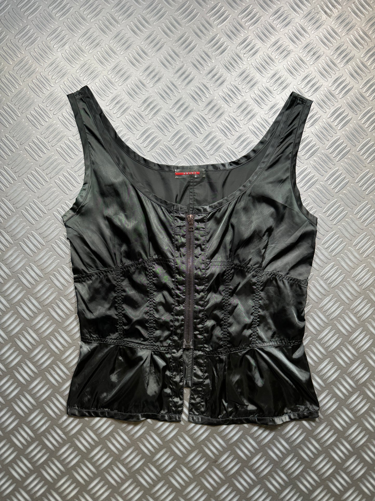 Early 2000's Prada Main Line Nylon Corset Back Top