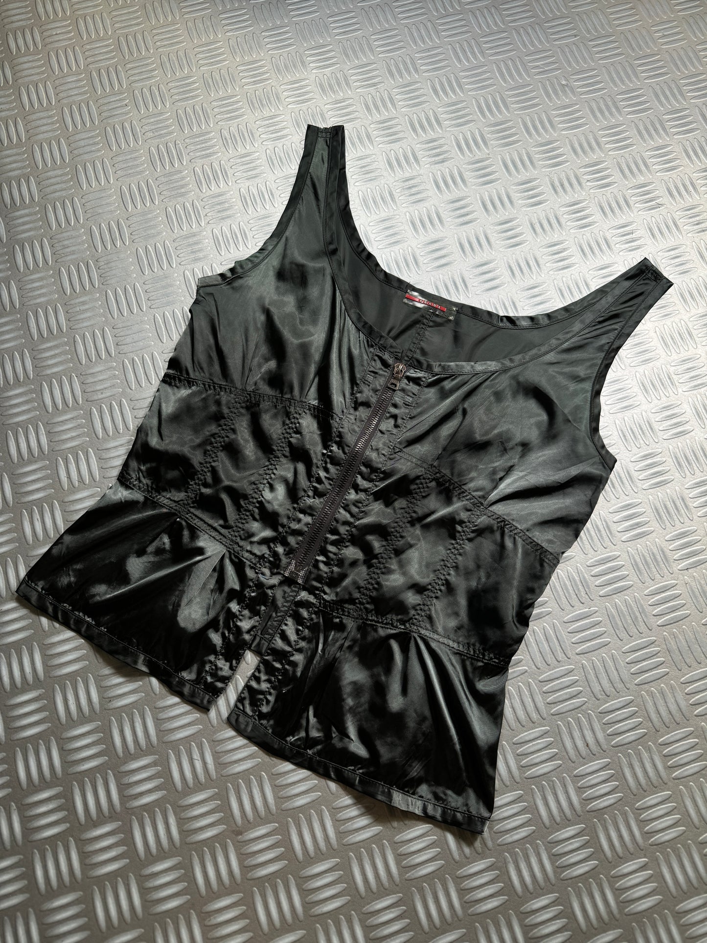 Early 2000's Prada Main Line Nylon Corset Back Top