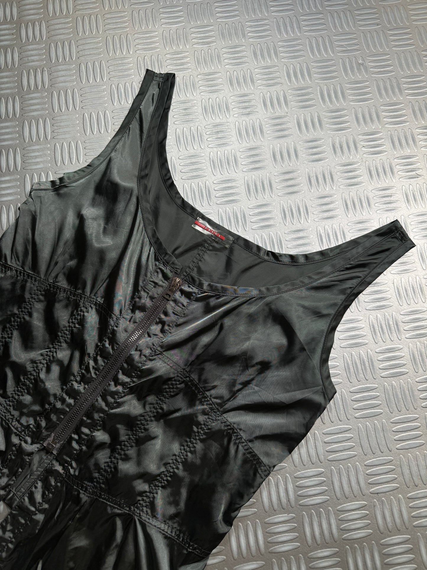Early 2000's Prada Main Line Nylon Corset Back Top