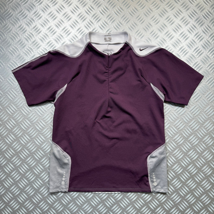 Nike Technical Activewear Panelled Quarter Zip Tee - Small