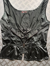 画像をギャラリービューアに読み込む, Early 2000&#39;s Prada Main Line Nylon Corset Back Top - Womens 10-12