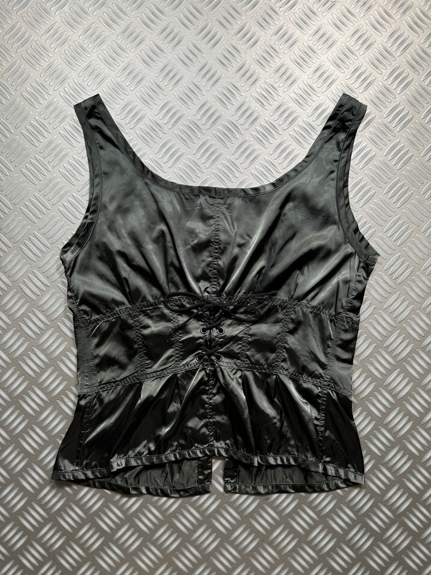 Early 2000's Prada Main Line Nylon Corset Back Top