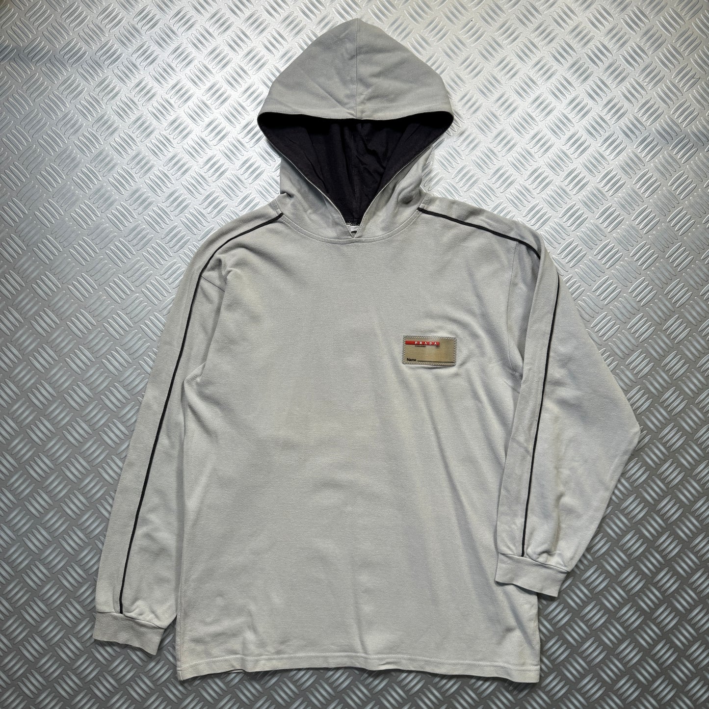 Prada Luna Rossa Challenge 2003 Grey Piped Hoodie - Medium