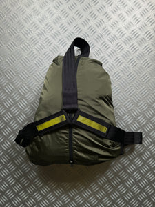 AW99' Prada Sport Khaki 2in1 Technical Padded Jacket/Tri-Harness Bag - Extra large