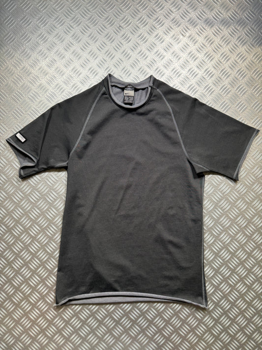 Early 2000's Nike Morse Code Raw Edge Raglan Tee - Small