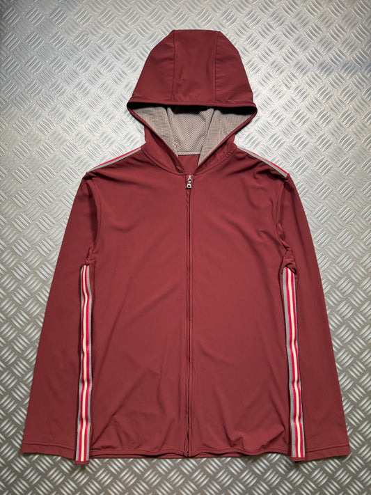 SS00' Prada Sport Burgundy Side Stripe Soft Comp Hooded Jacket - Medium