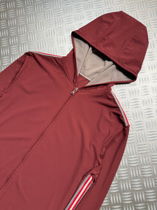 SS00' Prada Sport Burgundy Side Stripe Soft Comp Hooded Jacket - Medium