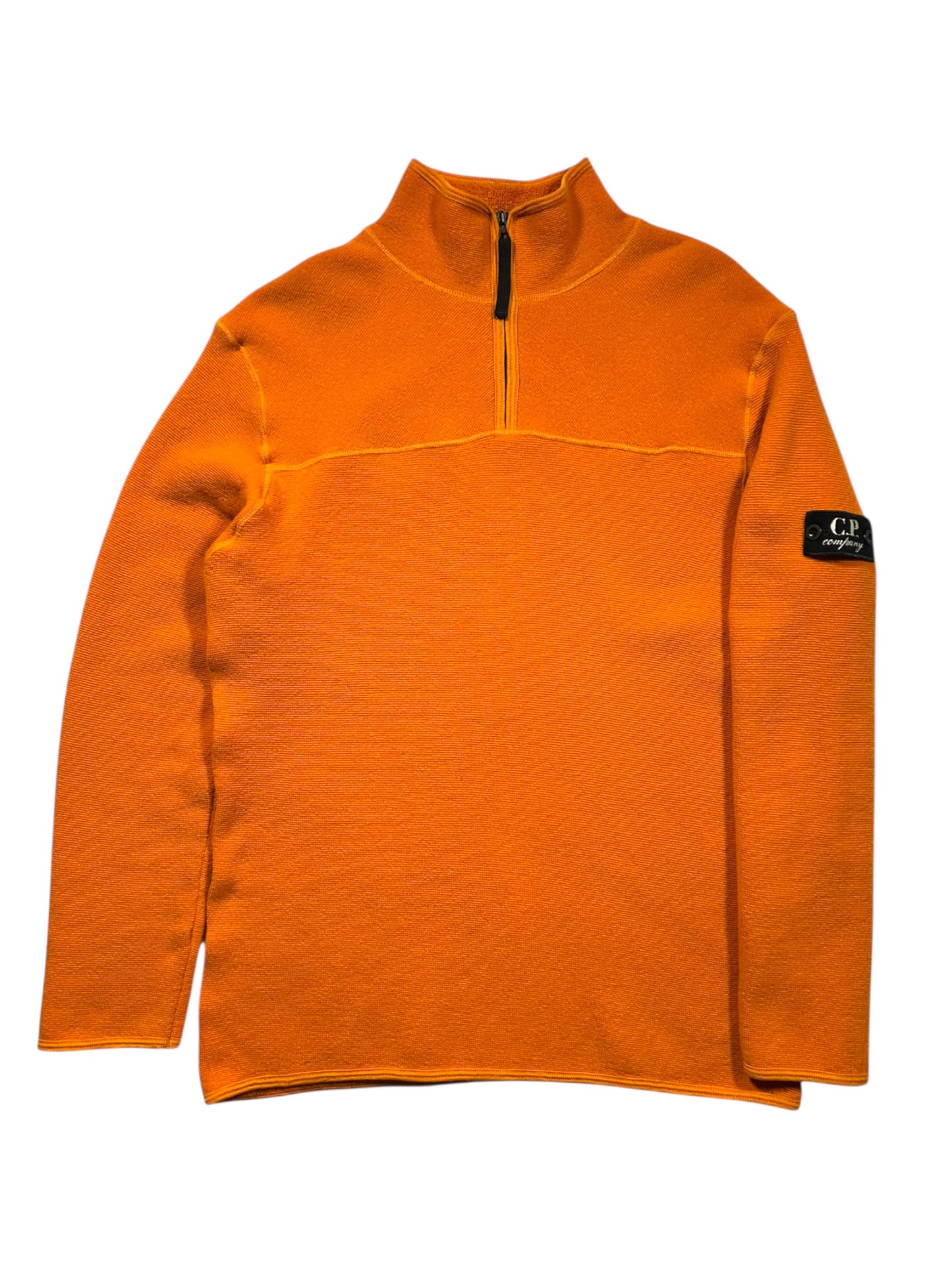 1990's CP Company Bright Orange Wool Fleece 1/4 Zip