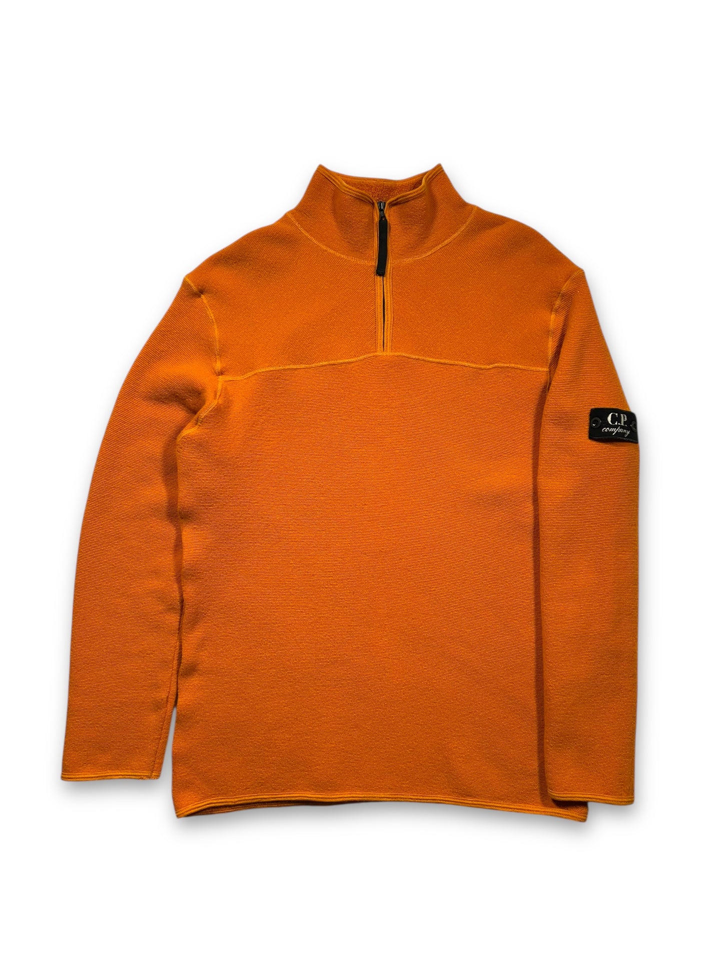 1990's CP Company Bright Orange Wool Fleece 1/4 Zip