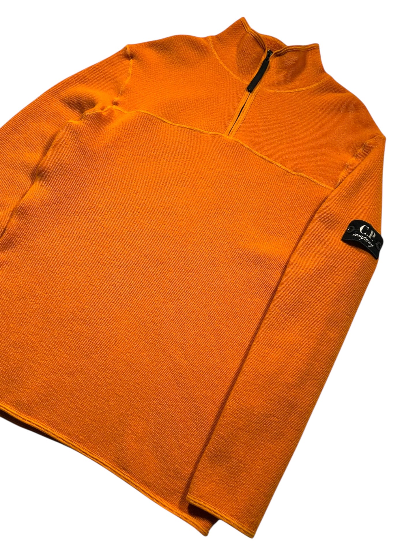 1990's CP Company Bright Orange Wool Fleece 1/4 Zip