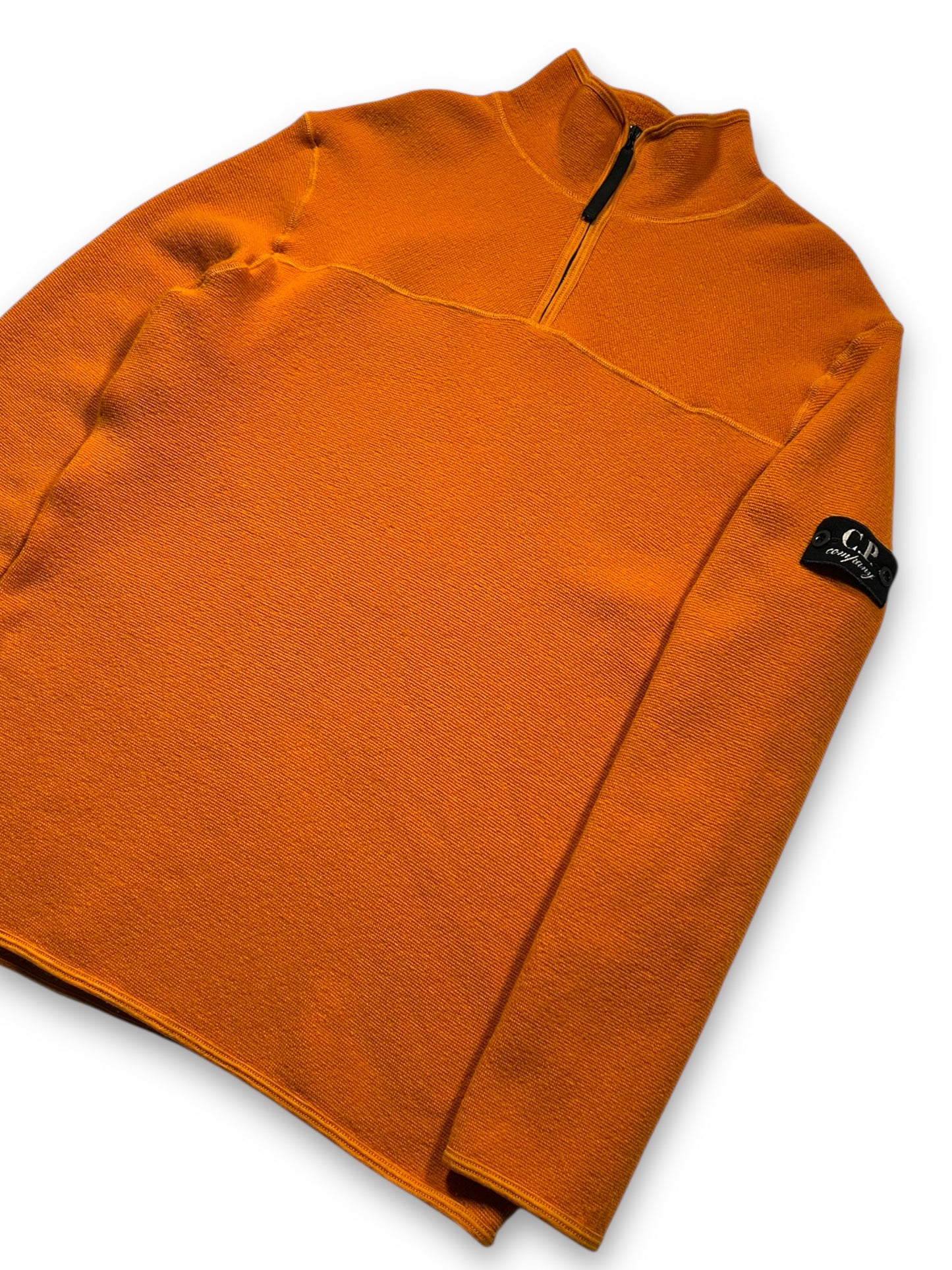 1990's CP Company Bright Orange Wool Fleece 1/4 Zip