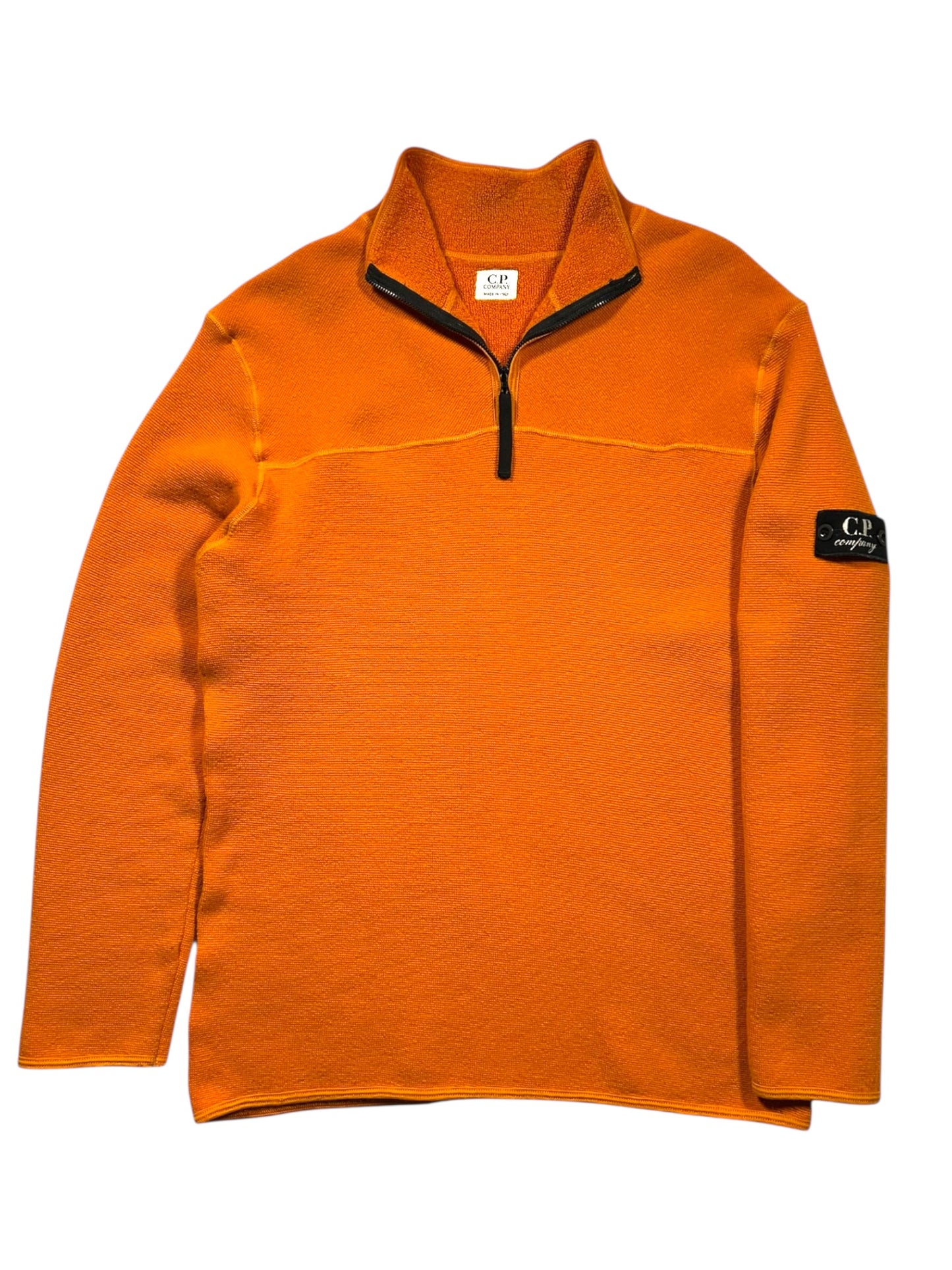 1990's CP Company Bright Orange Wool Fleece 1/4 Zip