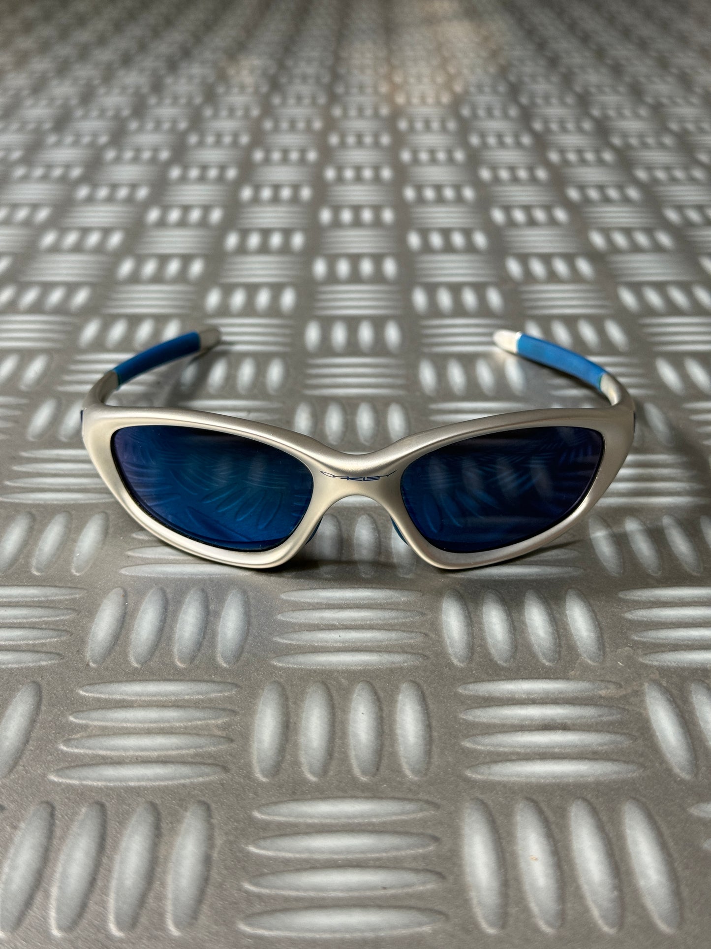 Early 2000's Oakley Twenty XX Silver Ice Iridium Sunglasses